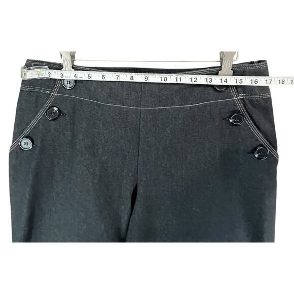 Robert Louis Y2K Jeans Womens 12 Black Chambray Wide Leg Utilitarian Retro Pants - Picture 6 of 15